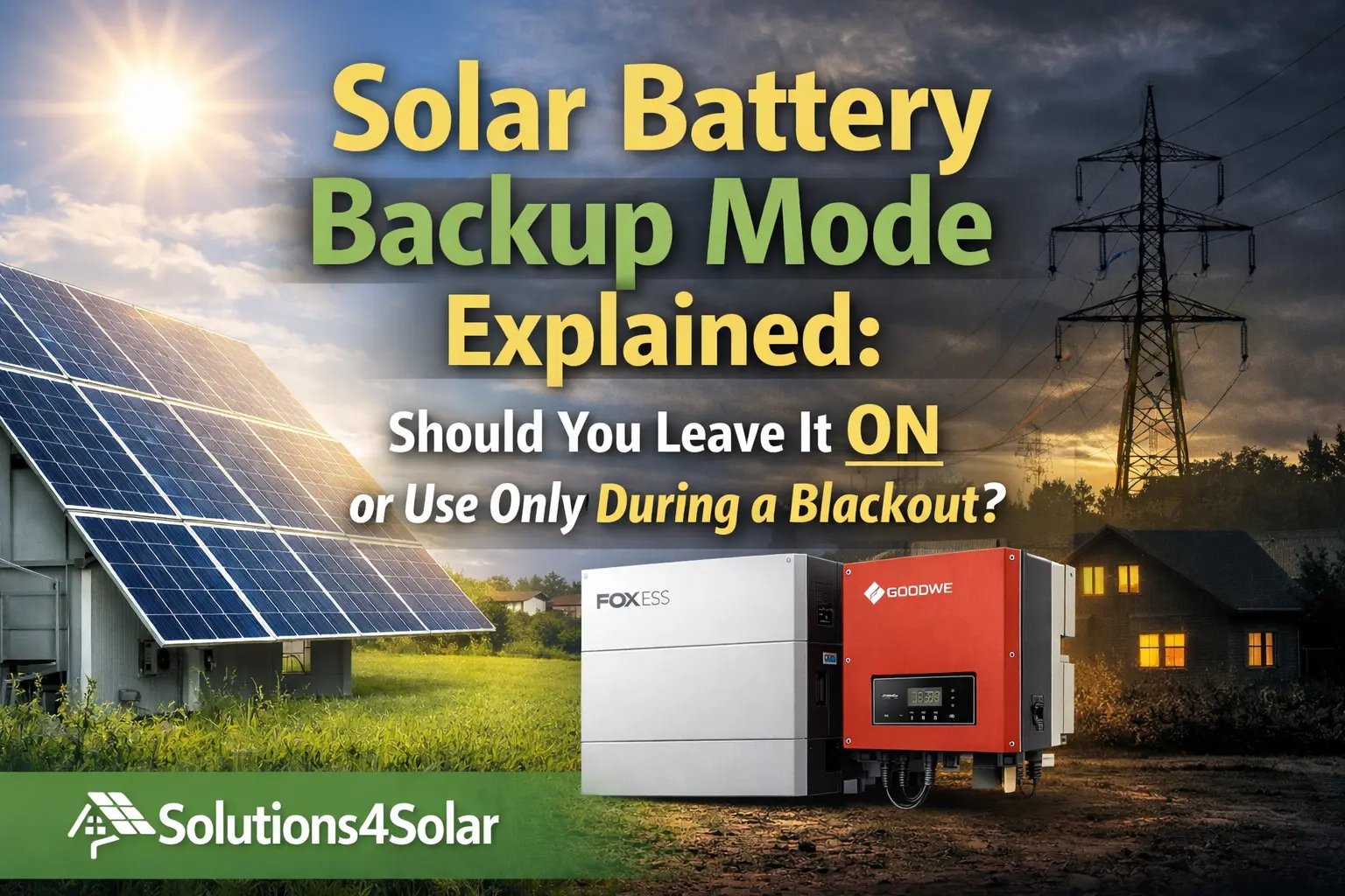 solar battery backup mode explained during blackout for home solar systems
