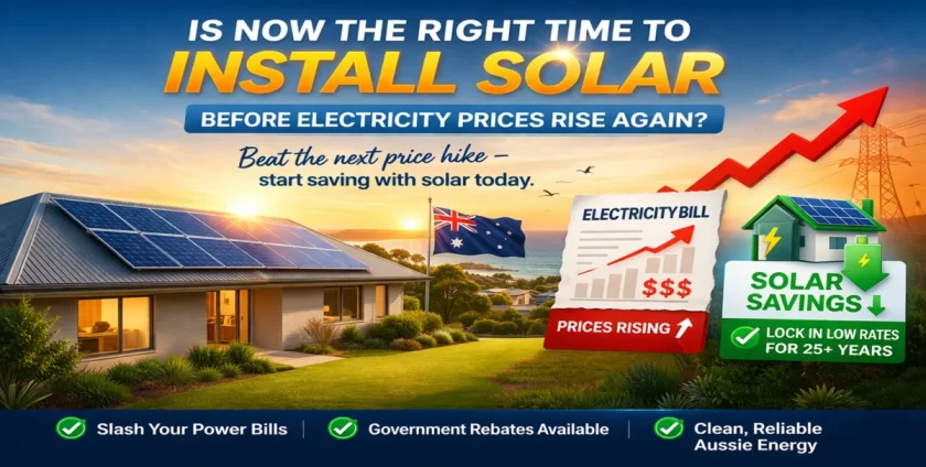 Rooftop solar panels on Australian home with rising electricity prices concept and savings benefits
