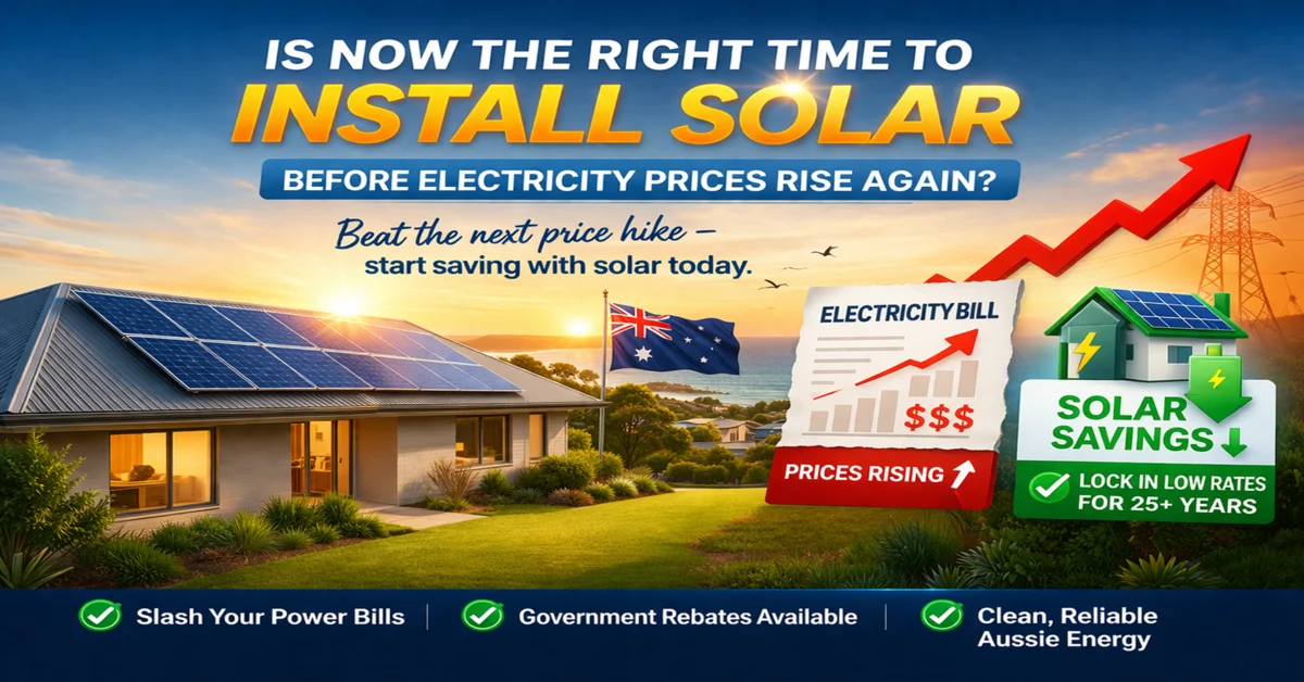Rooftop solar panels on Australian home with rising electricity prices concept and savings benefits